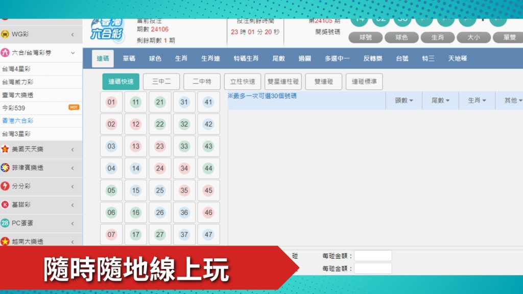 六合彩台號、六合彩台號倍數、六合彩特尾